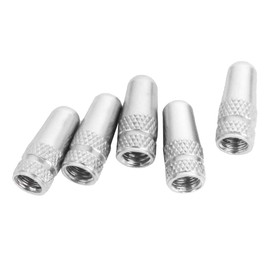 Bicycle Presta Style Wheel Rim Tire Air Valve Cap Dust Cover 5 Piece Replacement Supplies Silver