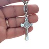 Joseph's Workshop Saint Benedict Cross Keychain – Classic Silver Benedictine