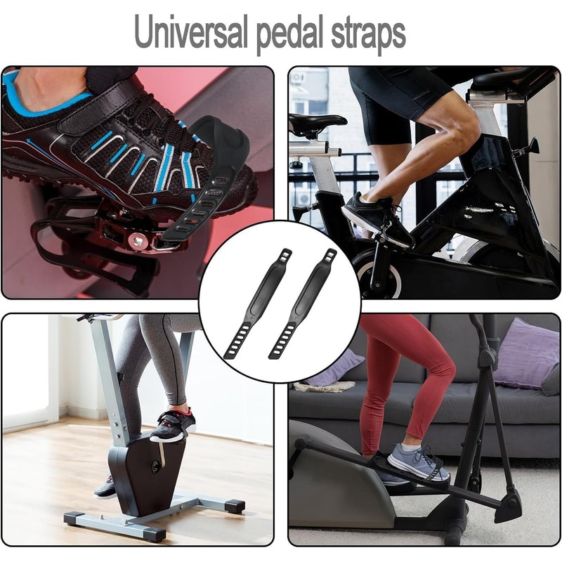 Universal Pedal Strapfor Exercise Cycle Home or Gym,2Pcs Adjustable Length