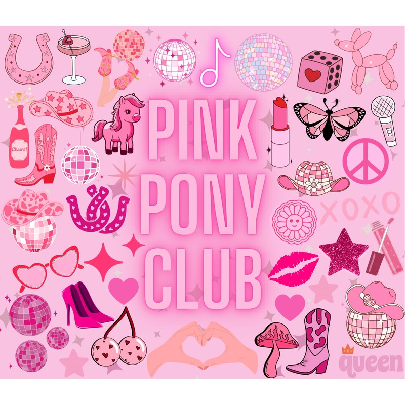 LK22Designs, Pink Pony Club Inspired Tumbler, 600ml Stainless Steel, with