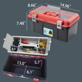 Portable Toolbox With tray for Craftsman,Medium,Red&Black