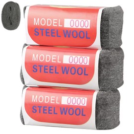 Stahlwolle, 3 Rollen 100 g 0000 Stahlwolle, 4 m Stahlwolle 0000, Reinigung von Kunststoffjalousien, zum Füllen von Löchern, für Reinigung von Glasmarmor, Möbeln, Metall, Küchenmöbel