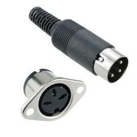 Pair 3-Pin DIN Panel Mount Socket + Plug Connector Audio Hobby DIY Components