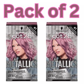 Got2b Metallics Permanent Hair Color M84 Sakura Pink Bold Radiance 1 Application 2pk