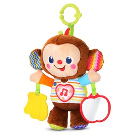 VTech - Monito bebé, Peluche sonajero con un mordedor en Forma de plátano y botón de corazón Que Activa más de 50 Frases, Canciones, Sonidos y melodías.