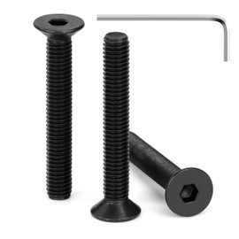 Tunejoy Countersunk Screws M5 x 35 mm Black Stainless Steel A2 V2A Countersunk Head Hexagon Socket DIN 7991 Full Thread with Allen Key Pack of 30