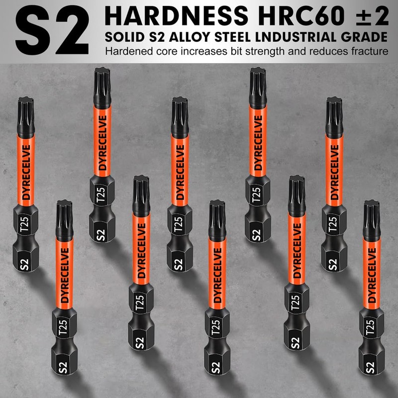 10-Pack T25 Torx Bits for Impact Driver- Torx Bit Set