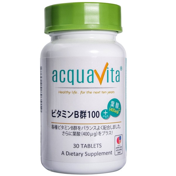 acquavita (akuaヴxi-ta) Vitamin B Group 100 + Acid (400 Micron G) 30 Grain