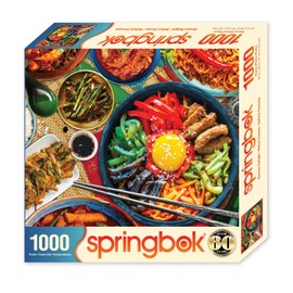 Springbok Korean Delight 1000 Piece Jigsaw Puzzle for Adults - Enjoy a Tasty Escape with This Korean Buffet for The Eyes
