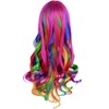 Ateid Women's Wig Curly Rainbow 80 cm + Hair Net