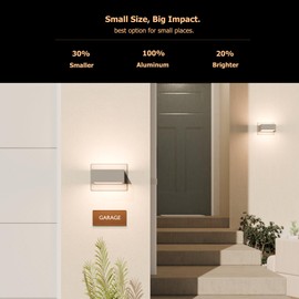 Inowel Outdoor Wall Light Up Down LED Sconce Wall Mount Lamp White Modern Wall Lantern Fixture Aluminum Lights for Porch Front Door Garden Yard Patio IP54 Waterproof 7.5W 240Lm 3000K