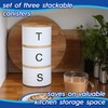 Harbour Housewares Stackable Tea Coffee Sugar Canisters with Bamboo Lids