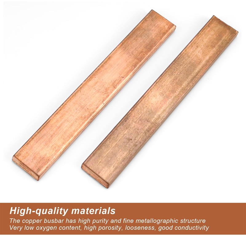 Copper Flat Bar, JANDH 2 Pieces Copper Plate, 100mm x