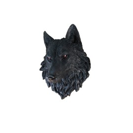 DWK Wall Mounted Animal Head | Wall Art for your Home | Animal Rustic Home Décor | Moose Decorations | Taxidermy Wall Mount | Hunting Décor (Black Wolf)