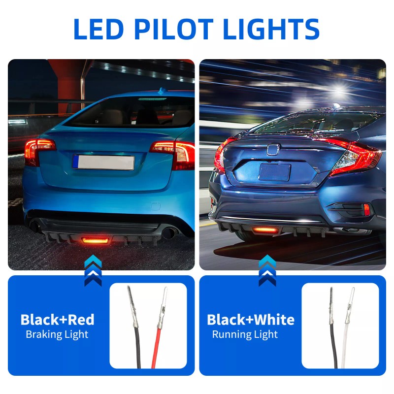 KEEPDSGN Carbon Fiber Rear Bumper Diffuser w/ LED Brake light