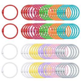 sourcing map 240pcs Binder Rings 1 Inch Loose Leaf Binder Ring Metal Book Rings Colorful Loose Leaf Rings for Index Cards Keychain Key Notebook Rings for Home Office
