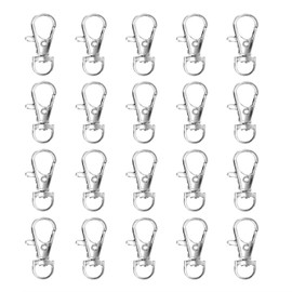 20pcs Swivel Snap Hooks Premium Metal Silver Lobster Claw Trigger Clasps for Lanyard Keychain Rings Bag Purse Tag Jewelry Making DIY Crafts Length 1.36inch(34.5mm) Inside Width 0.36inch(9mm)