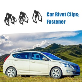 A ABSOPRO Console Dash Trim Clip 11.5x17mm Rivet Metal Black(Set of 6)