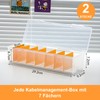 ZYNERY Pack of 2 Cable Storage Boxes, Cable Box, Plastic,