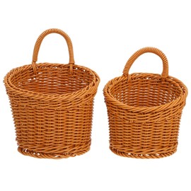 2Pcs Hanging Woven Storage Basket for Onion Ginger Garlic - Space-Saving Kitchen Organizer with Stylish Design