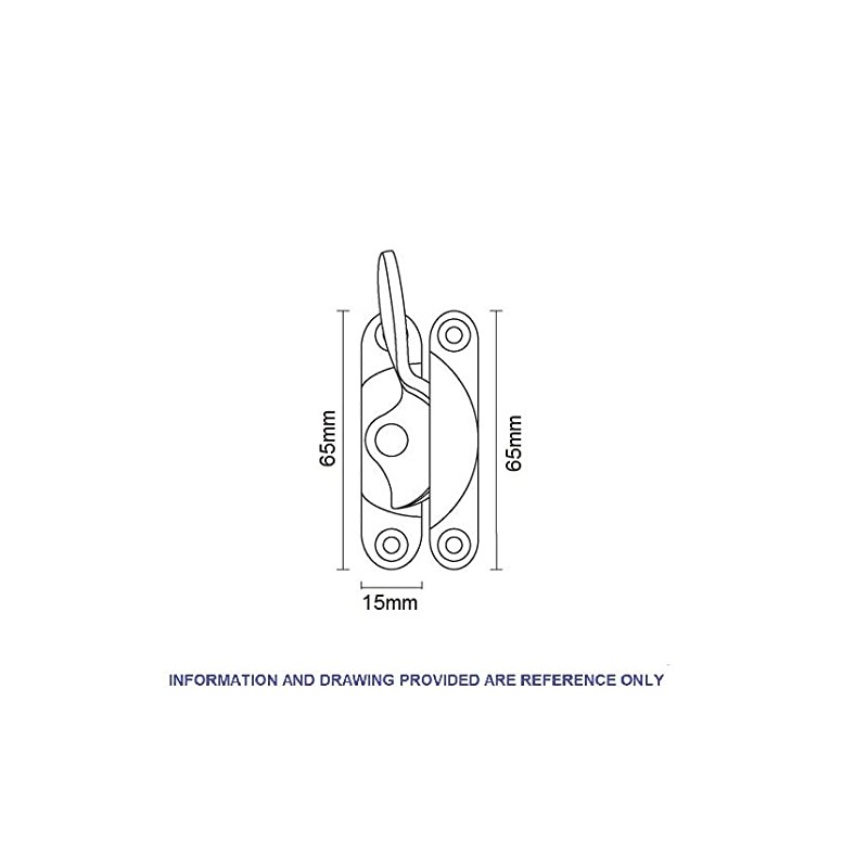 TERF® Traditional Polished Chrome Sash Window Lock Catch Latch Fitch