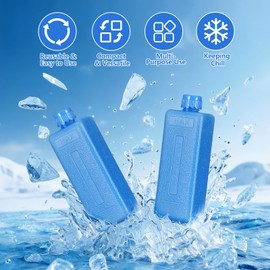 Reusable Ice Packs, 8pcs Small Freezer Bricks Coolers Mini Ice Blocks for Desktop Air Fans Slim Packs for Picnic Travel Lunch Box