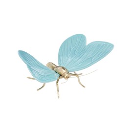 Laboratório d’Estórias Large Hand Painted Ceramic Home Decor Ornament Butterfly Figurine Made in Portugal (Blue)