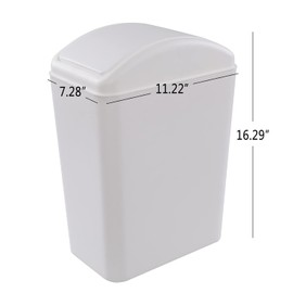 Begale cubeta de basura de plástico de 4.5 galones, 1 paquete de cubeta de basura de tapa oscilante, blanco