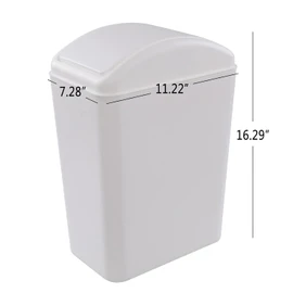 Begale cubeta de basura de plástico de 4.5 galones, 1 paquete de cubeta de basura de tapa oscilante, blanco