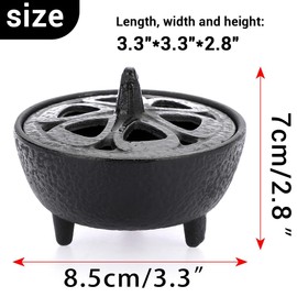 Cast Iron Incense Burner, Cast Iron Shaped Incense Aromatherapy Burner Wax, Melts Log Burner Zen Minded Cast Iron Incense Burner for Home Decoration