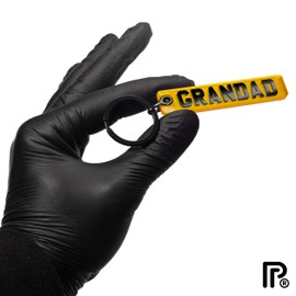 Pixly® Grandad Licence Plate Keychain, Mini UK Number Plate Keyring, Name Key Chain, Car Registration Key Ring, Gift Reg Fob, Gift for Him, Grandad, Grandfather