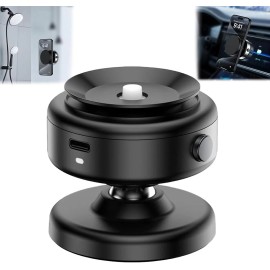 Universal 360° Rotation Electric Vacuum Magnetic Suction Cup Car Phone Holder Stand Mount - Black
