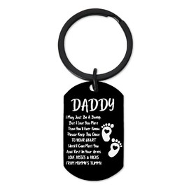 New Dad Daddy to Be Keychain Gifts for First Time Father Dad Gifts for New Pregnancy Daddy Dad Father Day Gifts for New Father Daddy Dad Birthday Gifts for Men Footprint Key Chains