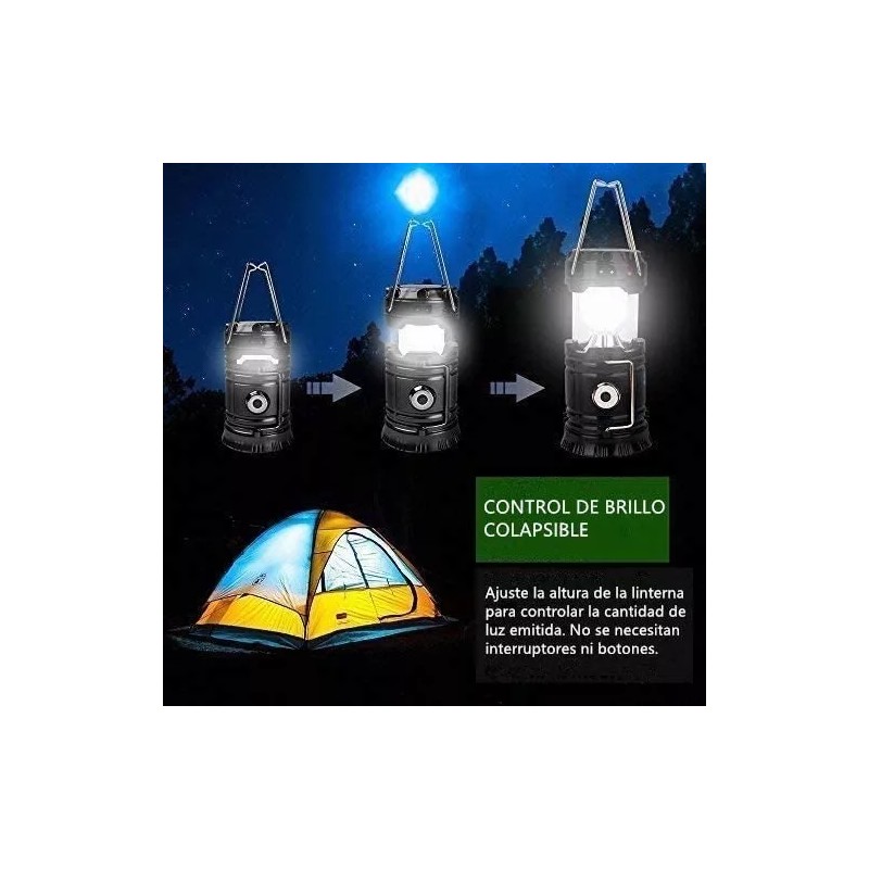 Moreka Lámpara Recargable Solar Linterna Camping Led --para Acampar