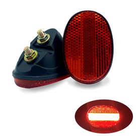 WELNENT Bicycle Rear Fender Reflector Oval CPSC/AS/BS/JIS/GB/T/CQC Warning Mudguard of Beach Cruiser Bikes (Red, Two Screws)