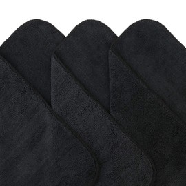 Polyte Premium Microfiber Cleaning Cloth, 12 x 12 in, (12 Pack, Black)