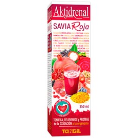 Tongil - Aktidrenal Savia Rote 250 ml - Konzentrat für Pflanzen, rote Früchte, Gemüse, Quinoa, Vitamine und Mineralien - mehr als 35 Nährstoffe zur Tönung, Verjüngung und Bekämpfung von Oxidation
