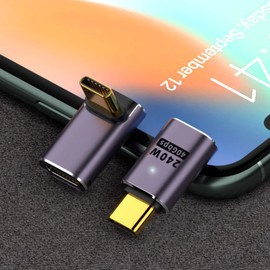 90 Degree Angle USB-C Female to USB-C Male, 40GB 8K@120Hz USB-C Angle Adapter, Type-C Female to Male, Right Angle Adapter, Quick Charge Extender for (Type C Female to Male)