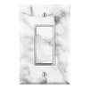Graphics Wallplates - White Grey Marble Background Print - Single