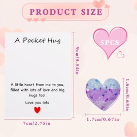 Bomiclss 5 Pack Pocket Hug Heart Pocket Hug Gift Set Mini Cute Pocket Heart Hug Decoration for Giving to Friends Back to School Gift Items that Convey Love Positivity and Good Luck