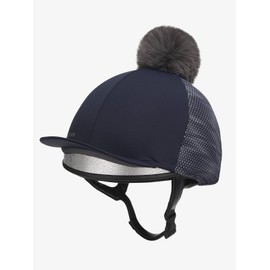 LeMieux Eleanor Reflective Pom Hat Silk - Navy Blue