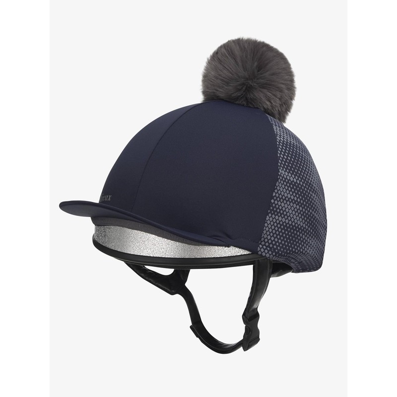 LeMieux Eleanor Reflective Pom Hat Silk - Navy Blue
