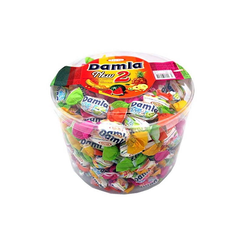 Damla New 2 Fancy Filled Soft Candy Tropical Flavors Assortment,
