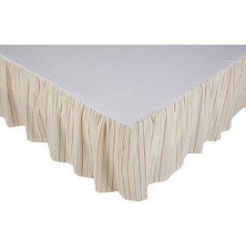 Piper Classics Betsy Stripe Bed Skirt, 16" Drop, Split Corners, Farmhouse, Patriotic, Primitive Americana, Queen …