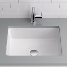 Miseno MNO1713RU 20" X 16" Rectangular Undermount Bathroom Sink with Rear Overflow - Bright White