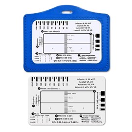2Pcs ECG 7 Step Ruler ECG Ruler Plastic Ruler Measuring Tool Plastic EKG Interpretation Tool for Medical Professionals Horizontal Badge Card Design Easy-to-Carry ECG Ruler Follow a 7 Step Plan