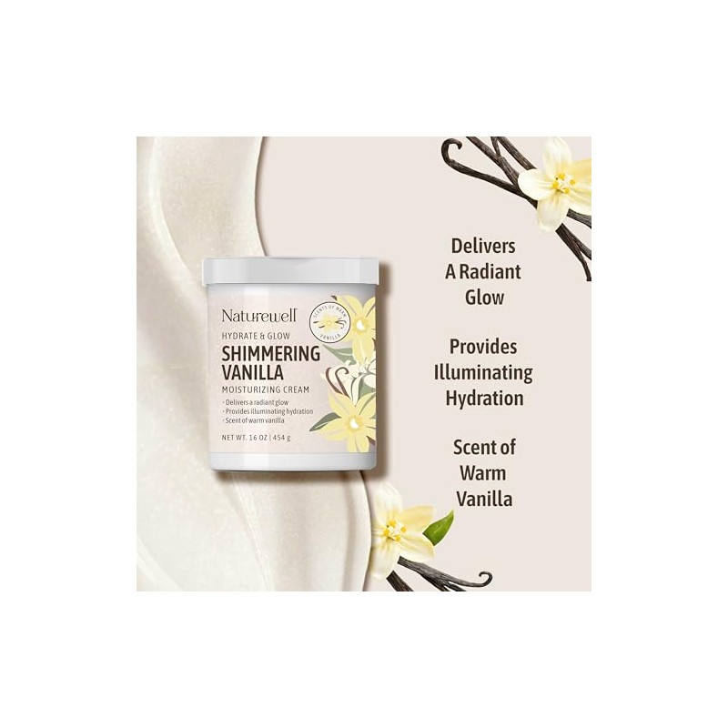 Crema Hidratante Shimmering Vanilla Hydrate & Glow para Rostro y