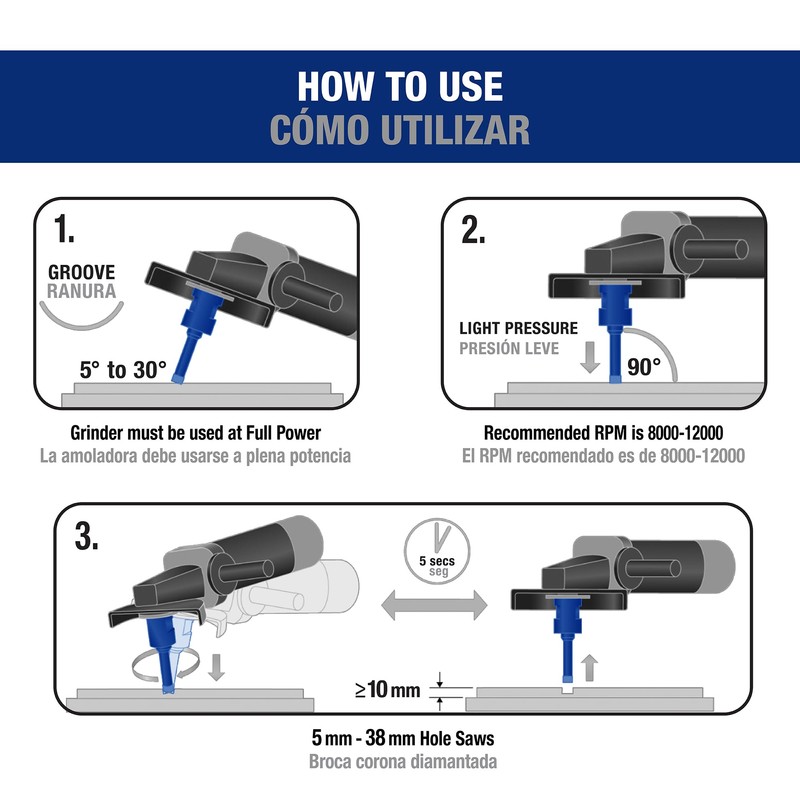 QEP Xtreme 5/16" Pro Diamond Hole Saw for Grinders (Single