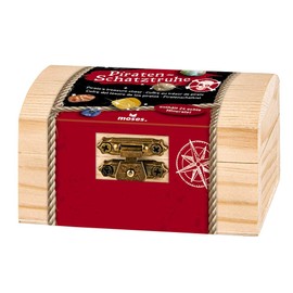 moses. Pirate treasure chest, small wooden chest with 24 real minerals, wooden treasure chest for children, also perfect for children's birthday parties with scavenger hunts