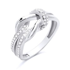 925 Sterling Silver CZ Heavy Chunky Love Friendship KNOT Ring size K L M N O P Q R S (L)